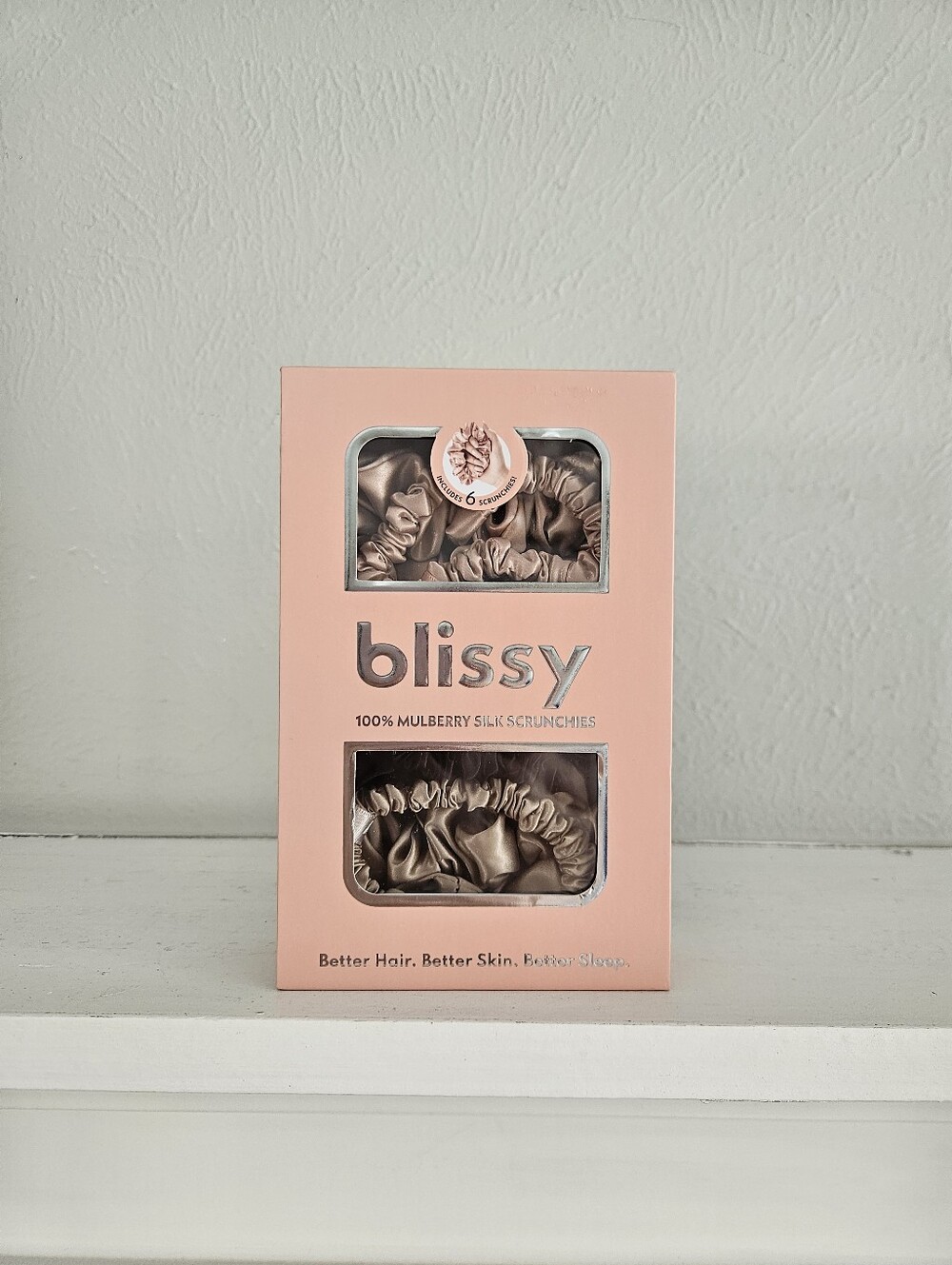 NWT/New In Box- Blissy Mulberry Silk Scrunchies- 6 Pack
